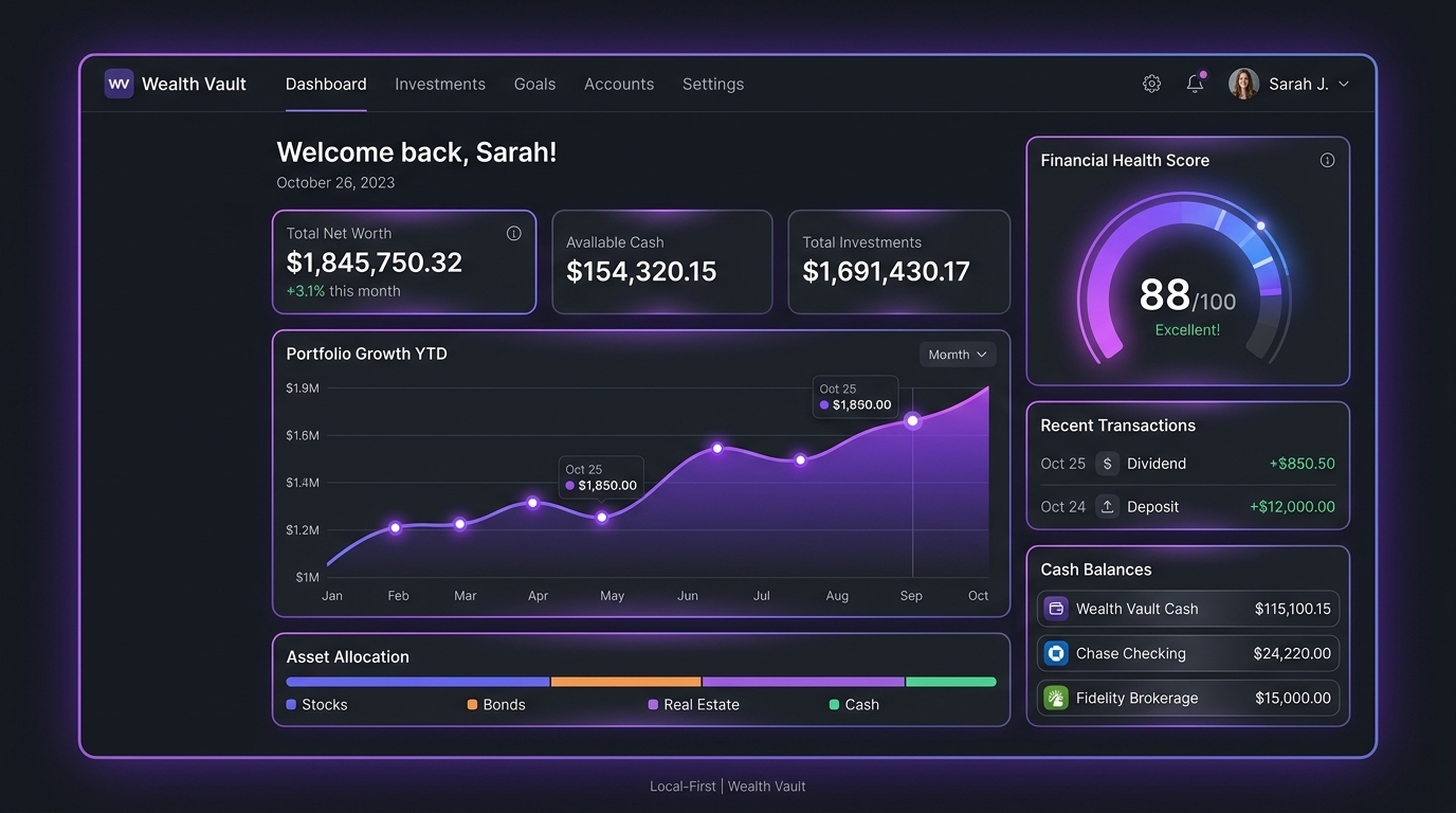 Wealth Vault App Demo Screenshot